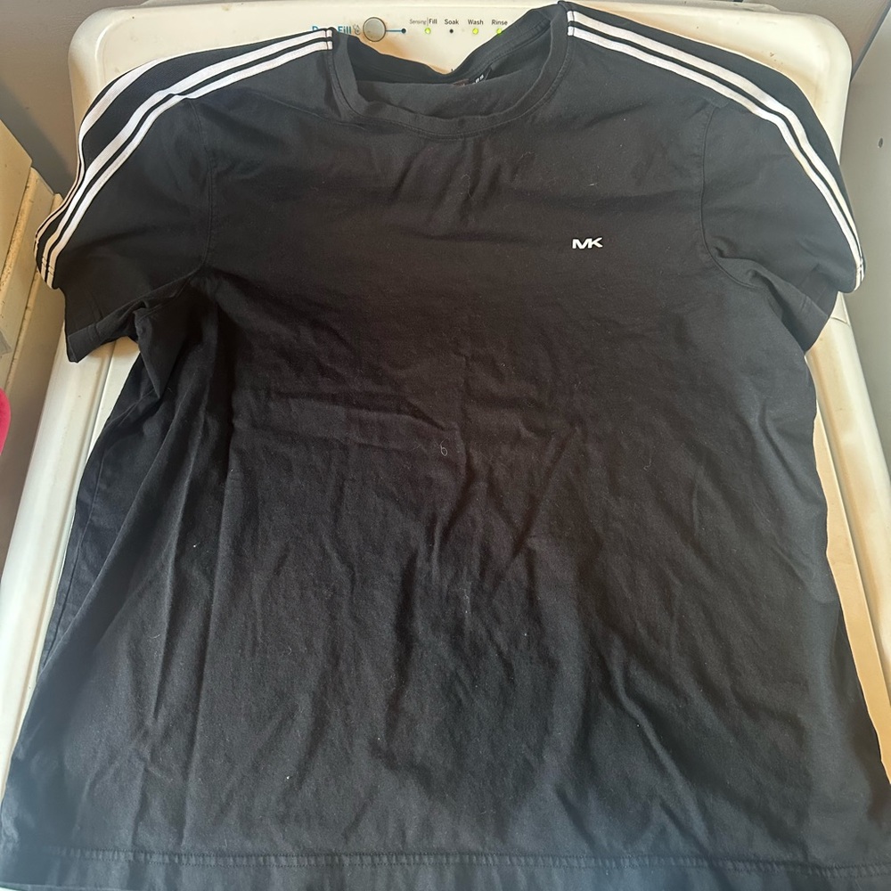Michael Kors Black Tee with White Stripes